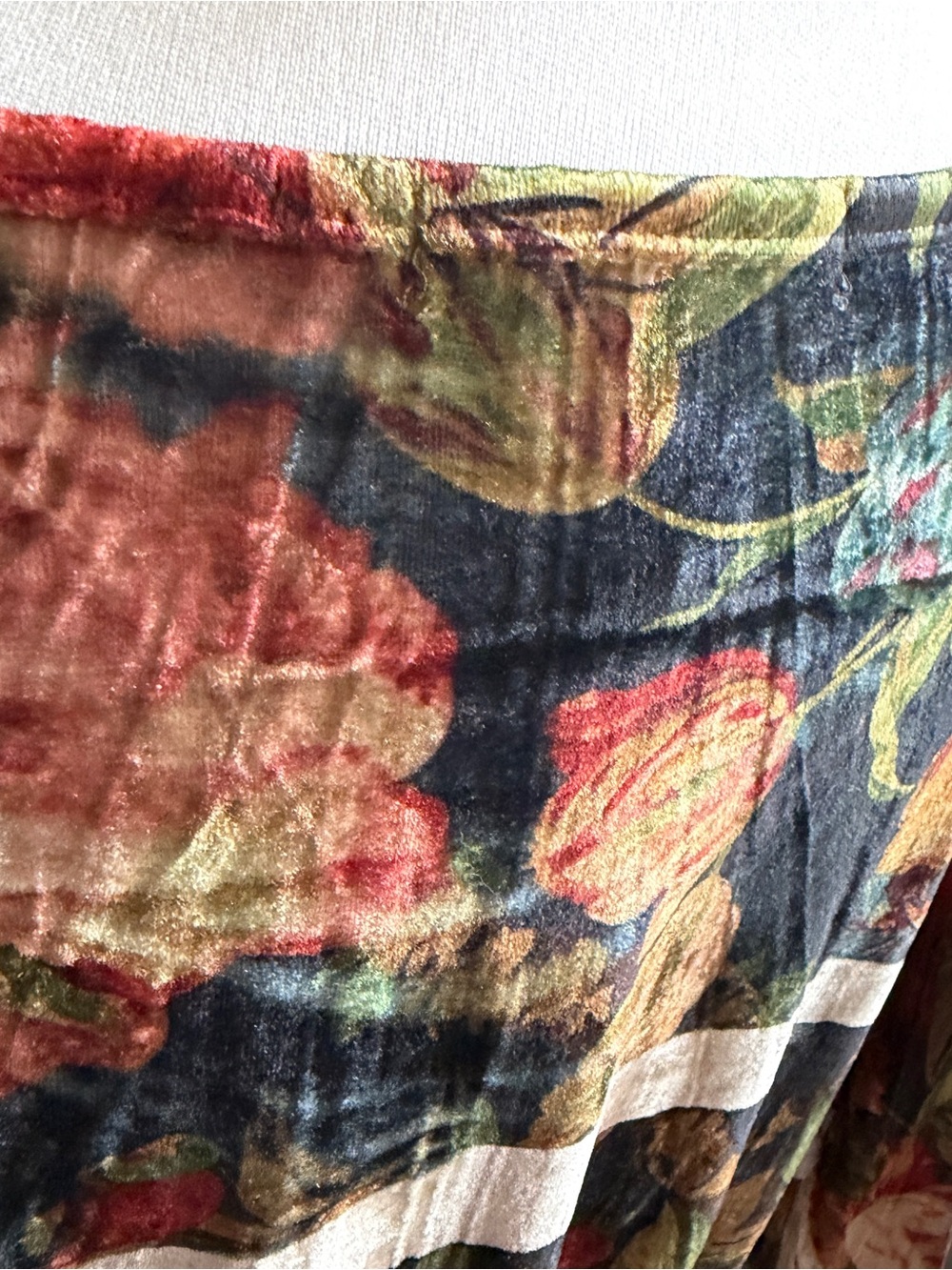 NWT A Rare Bird Floral Crushed Velvet Lace Boho Tunic Top OS - Picture 8 of 14
